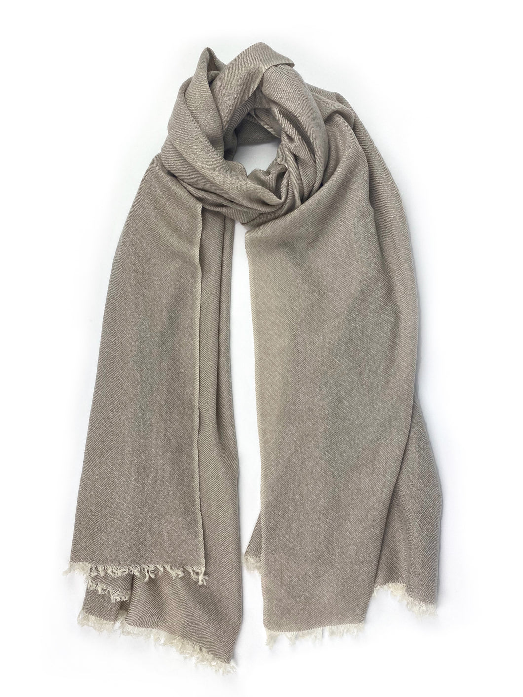 Fine Shawl - Beige/White Twill