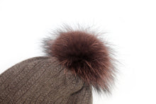 Load image into Gallery viewer, Ski Hat with Detachable PomPom - Rich Chocolate