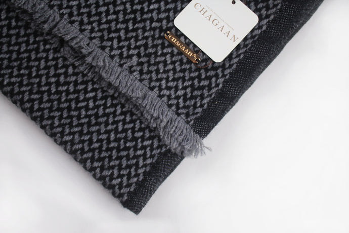 Travel Wrap | Grey/Black Herringbone